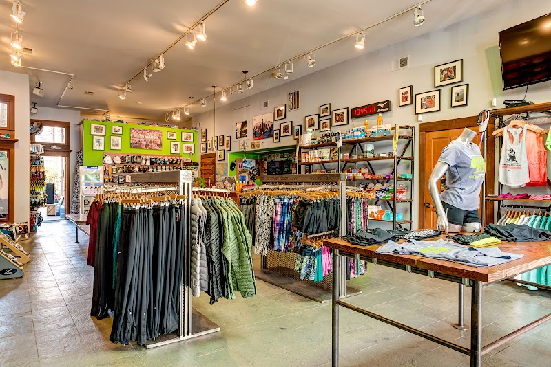 Gear-filled, inviting store interior