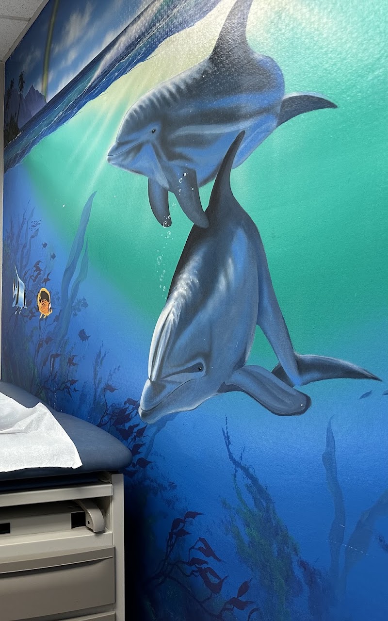 Calming ocean mural room