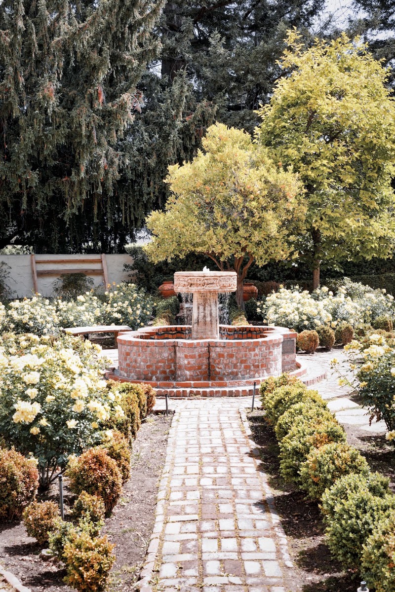 Rose garden fountain courtyard