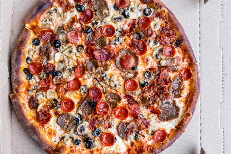 Loaded meat lovers pizza