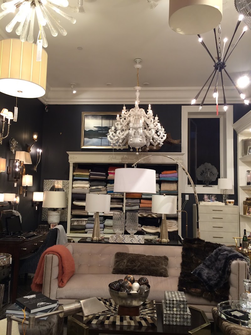 Linens, lamps, and chandeliers