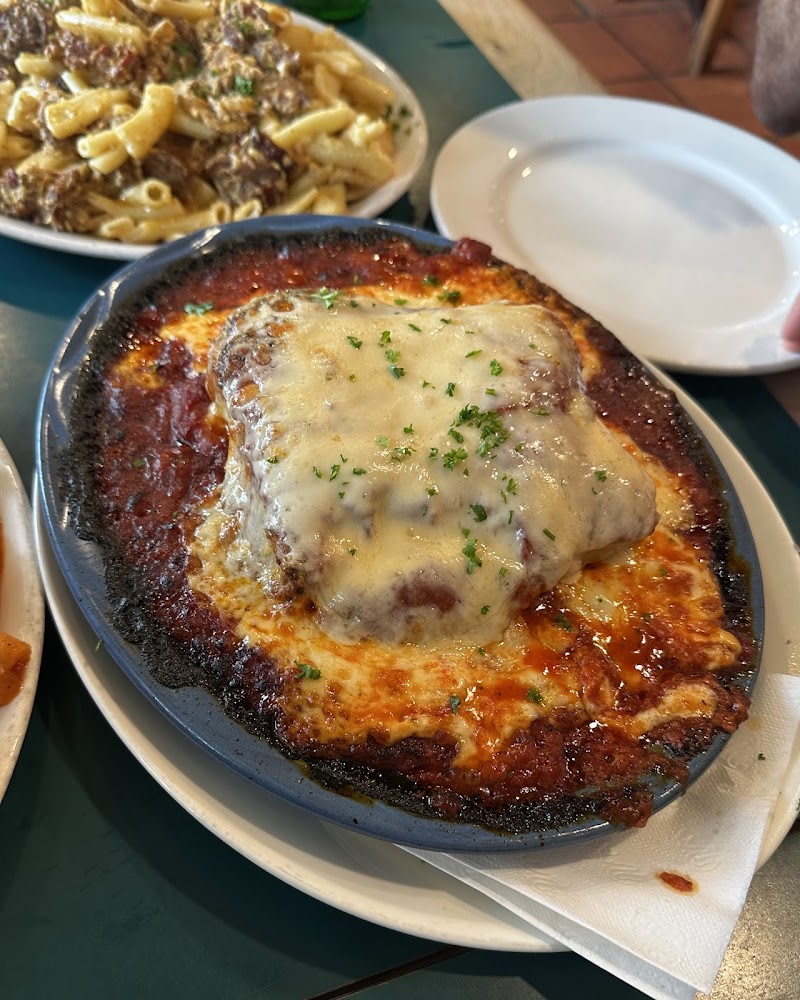 Bubbling cheese-topped baked dish