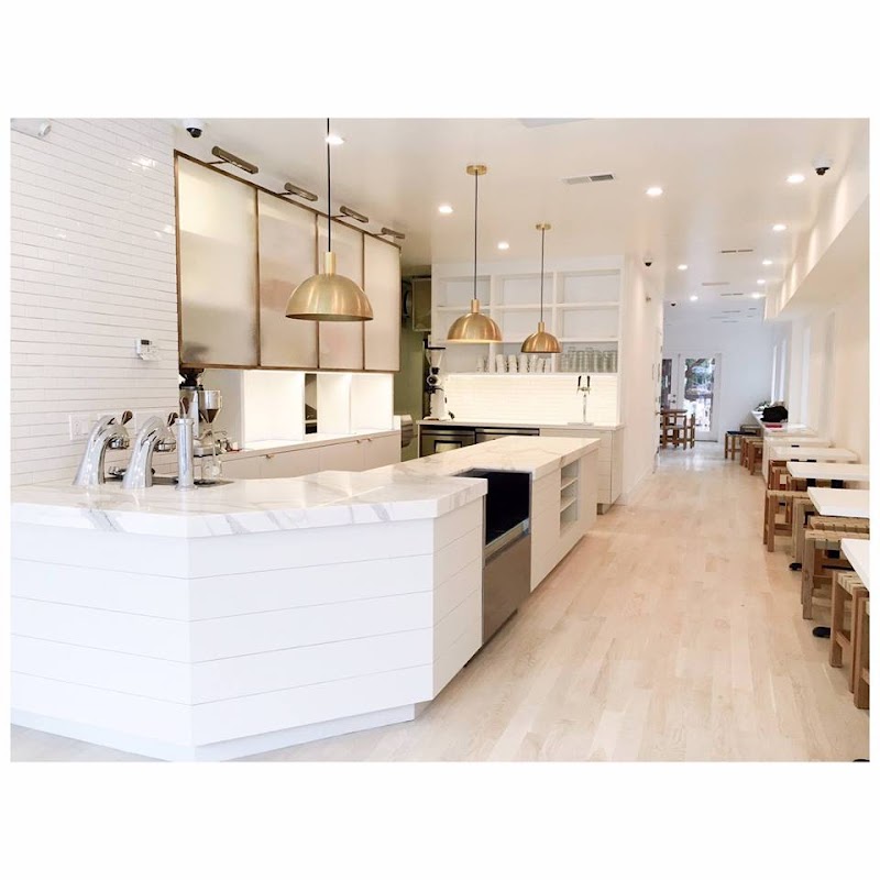 Bright, airy café interior