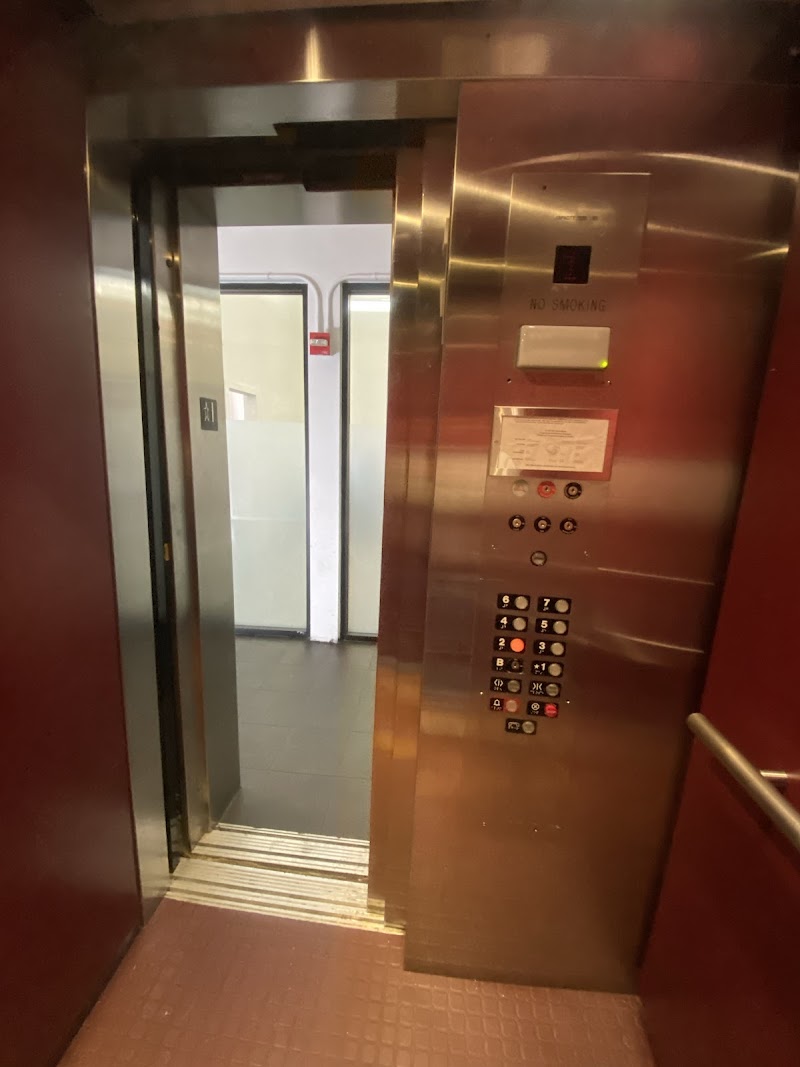 Elevator interior, upper floors
