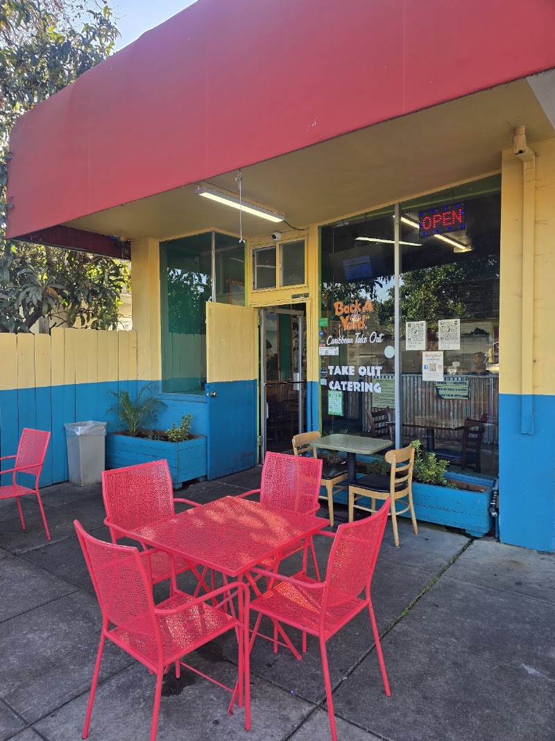 Sunny outdoor patio seating