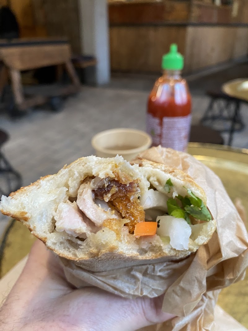 Pork belly bánh mì, up close