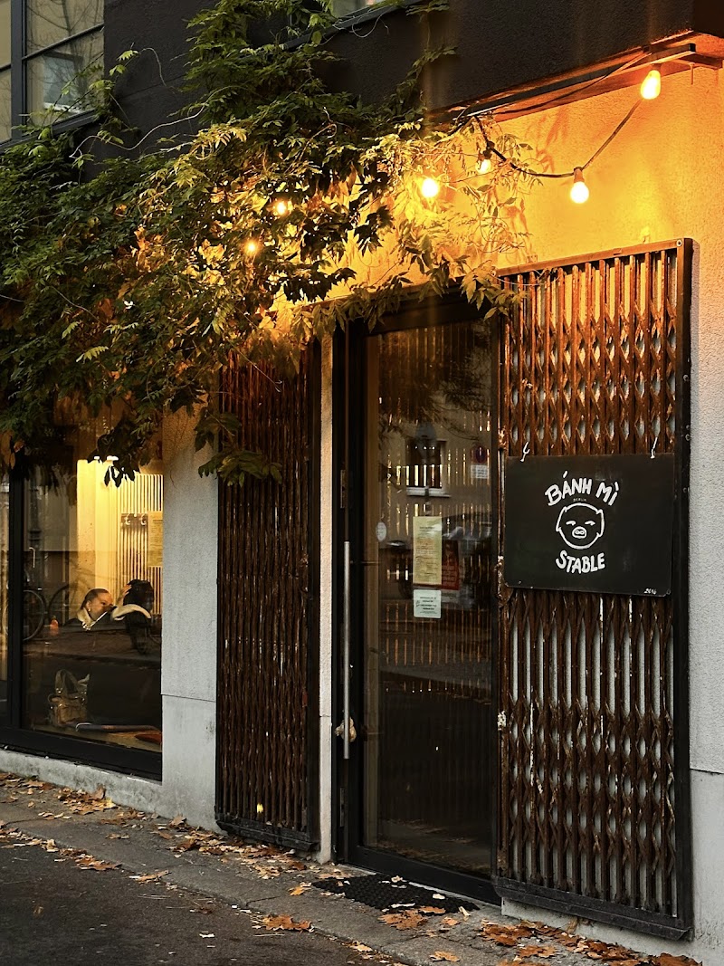Warm street entrance at dusk