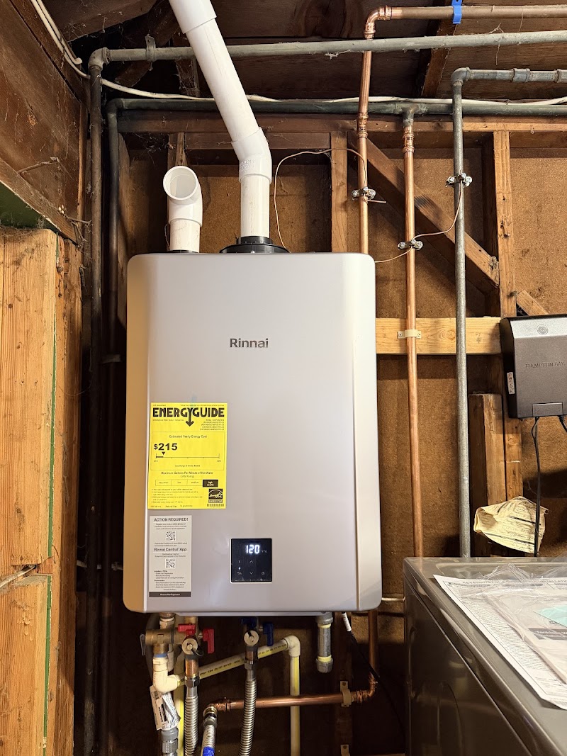 Tankless water heater installed