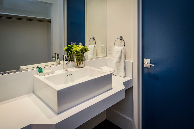 Modern, spotless bathroom vanity