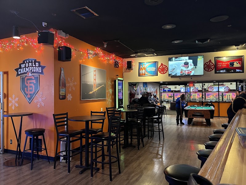 Lively bar and lounge area