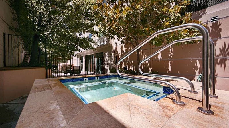 Outdoor pool, tucked away