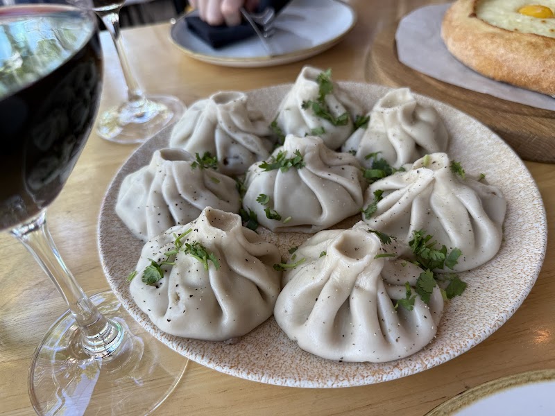 Khinkali dumplings, fresh from kitchen