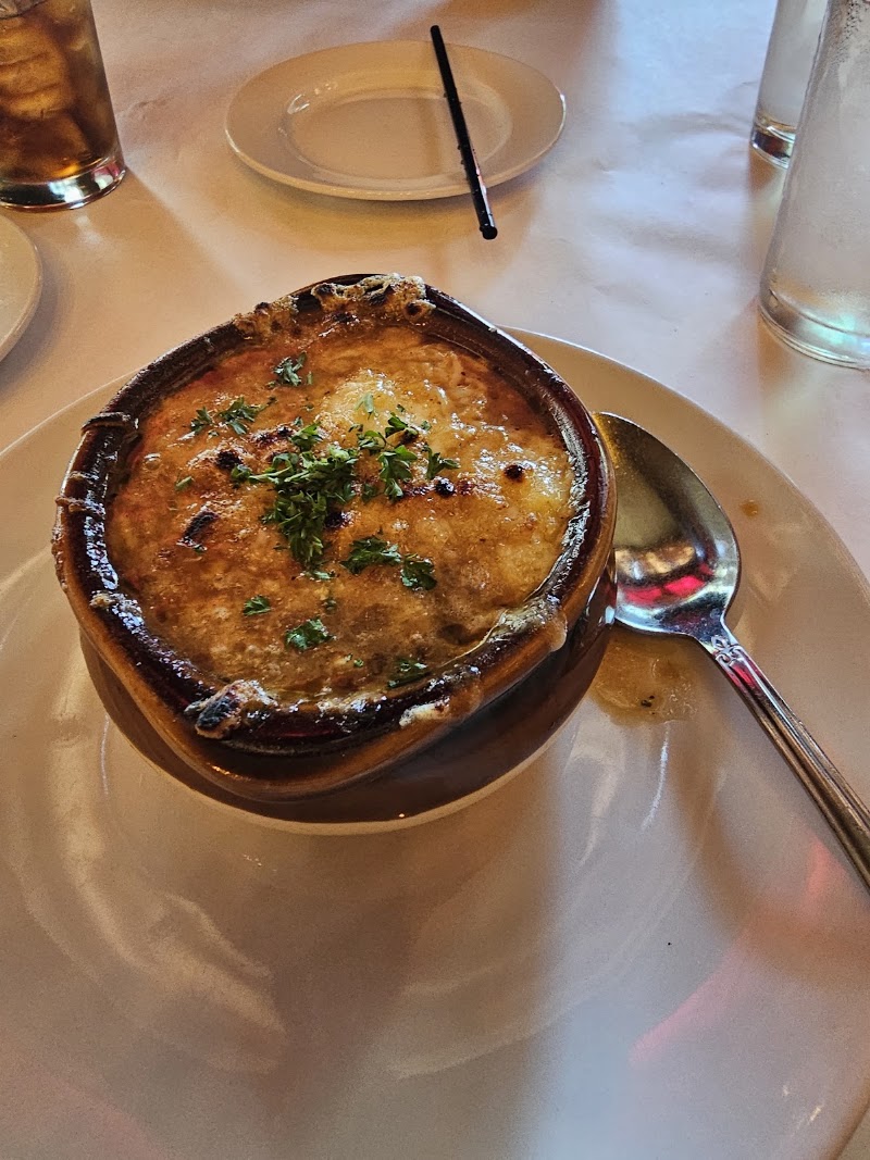Golden French onion soup