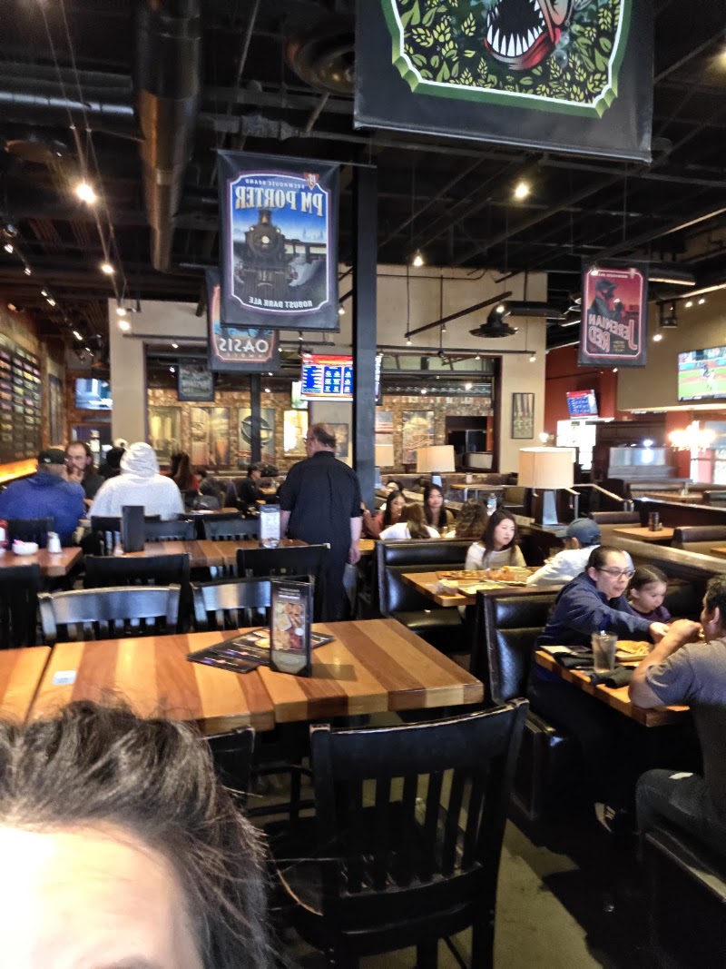 Craft beer hall atmosphere