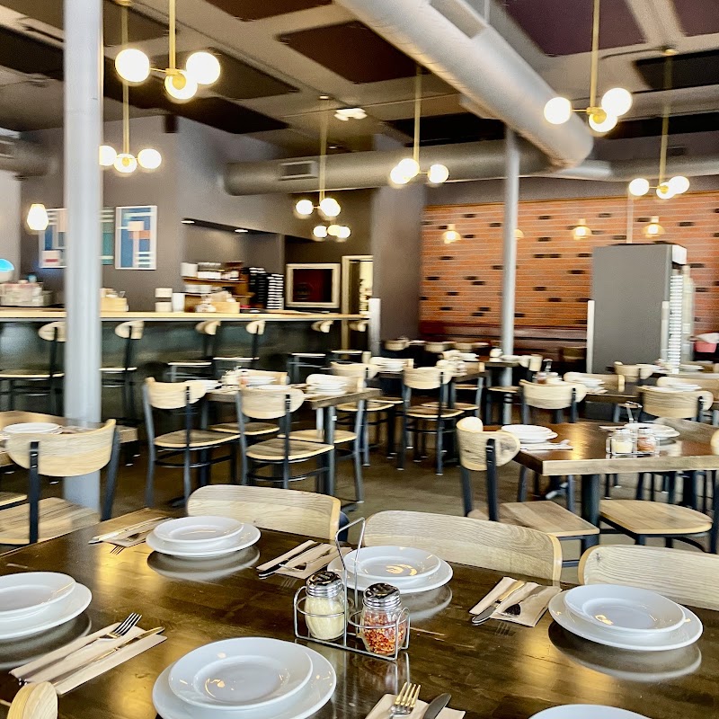 Warm, relaxed dining room