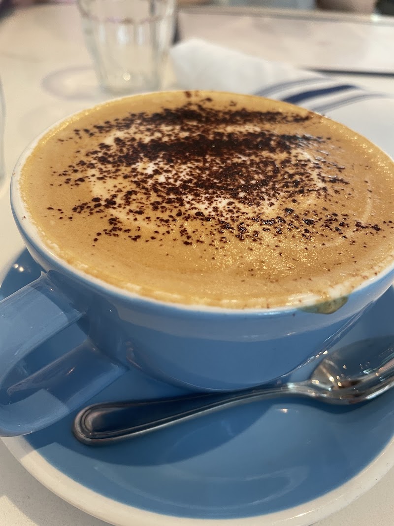 Warm cappuccino, cozy cup