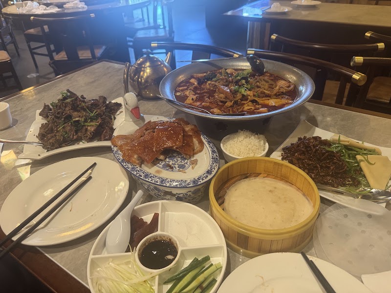 Peking duck feast spread