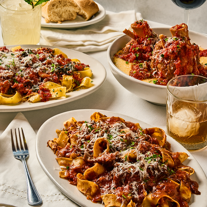 Hearty pasta, shared table