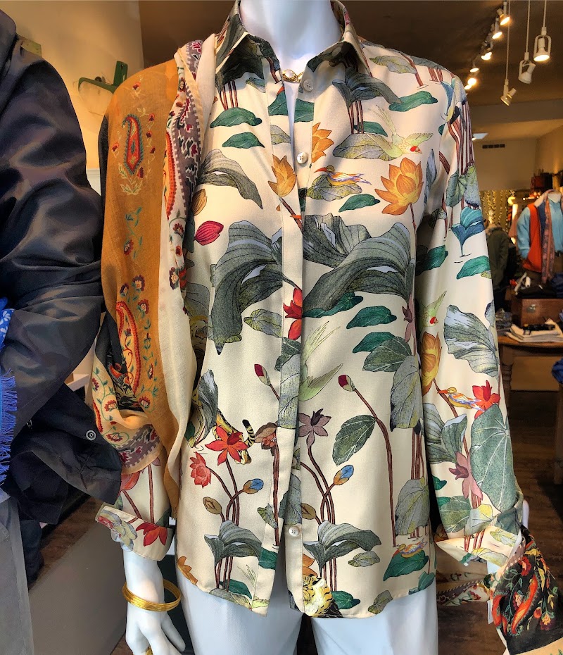 Bold botanical print shirt