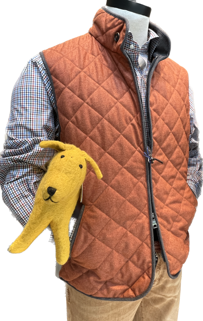 Quilted vest, relaxed layers