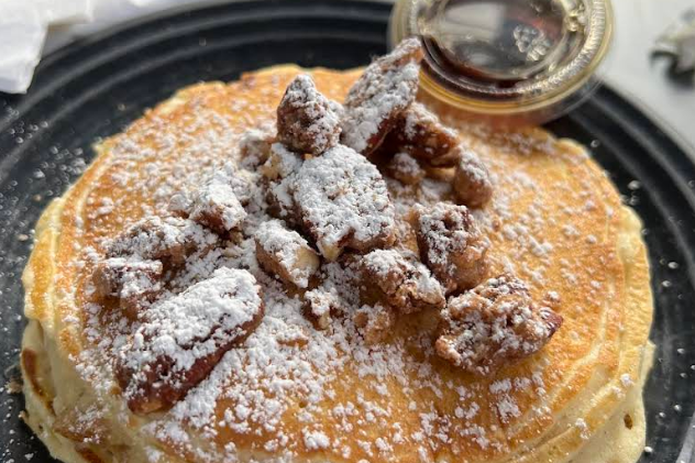 Candied pecan pancakes