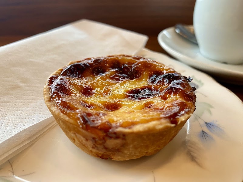 Golden custard tart, freshly made