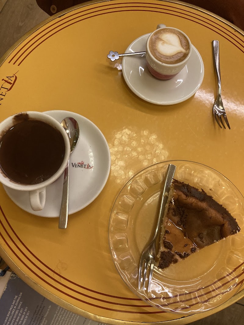 Coffee, tart, cozy table