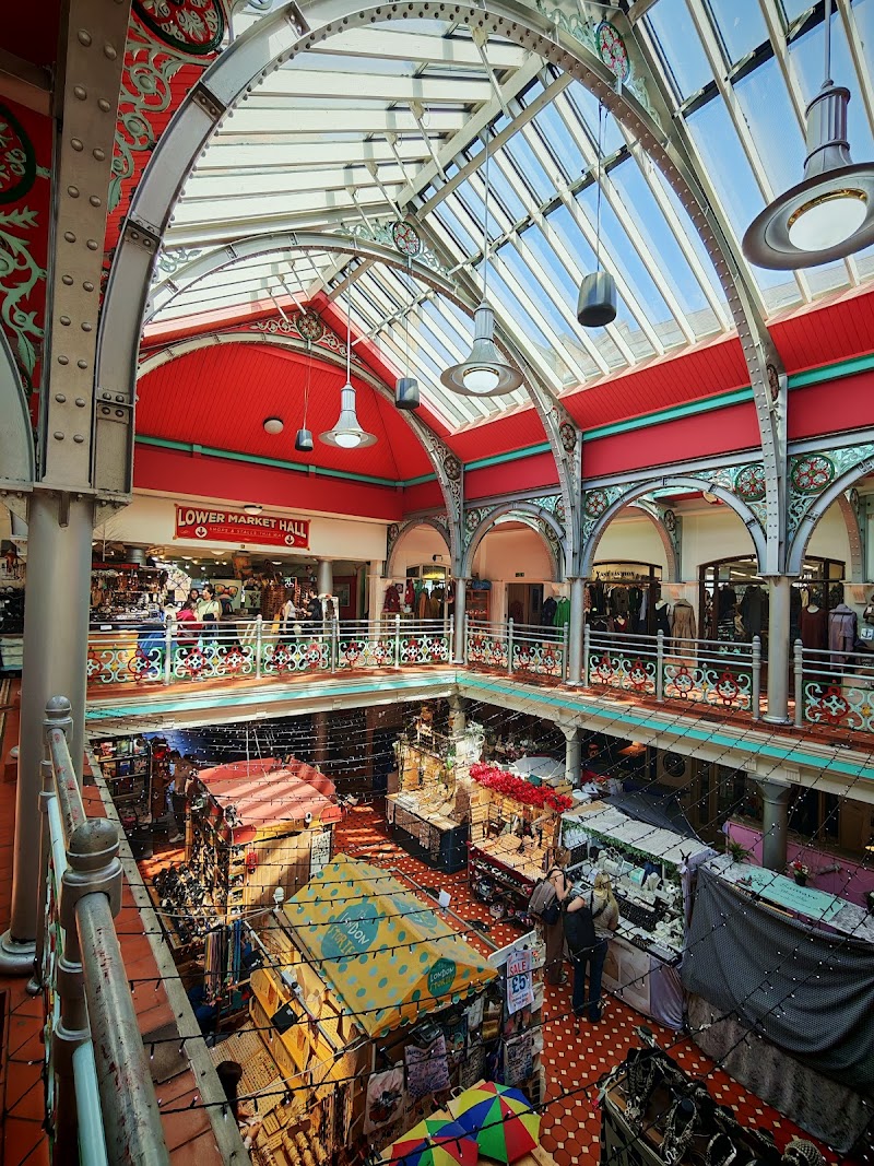 Vibrant indoor market hall