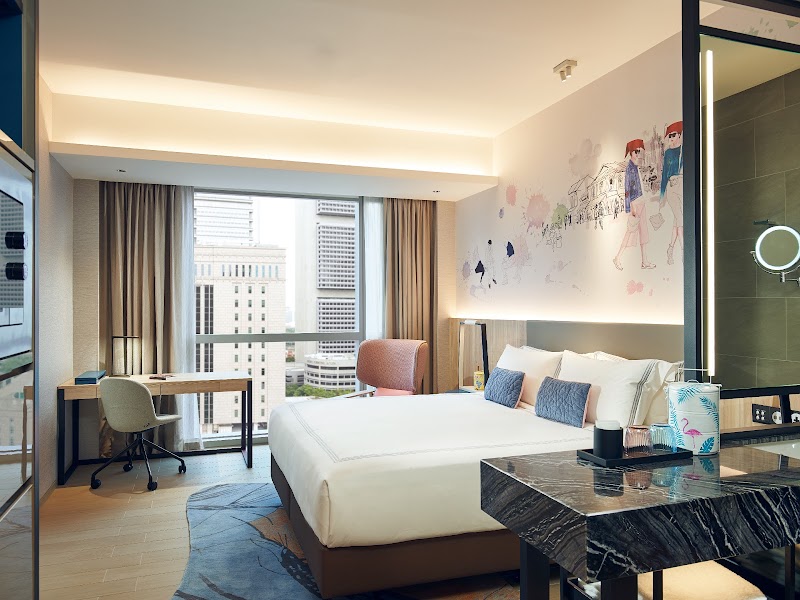 Stylish room, skyline backdrop