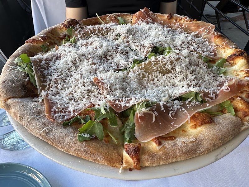 Prosciutto arugula pizza, wood-fired
