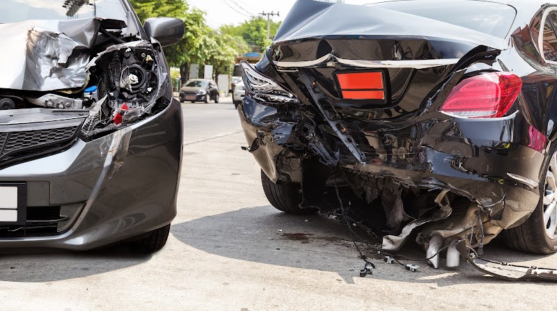 Rear-end collision scene