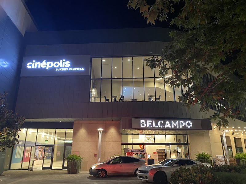 Cinépolis glowing at night