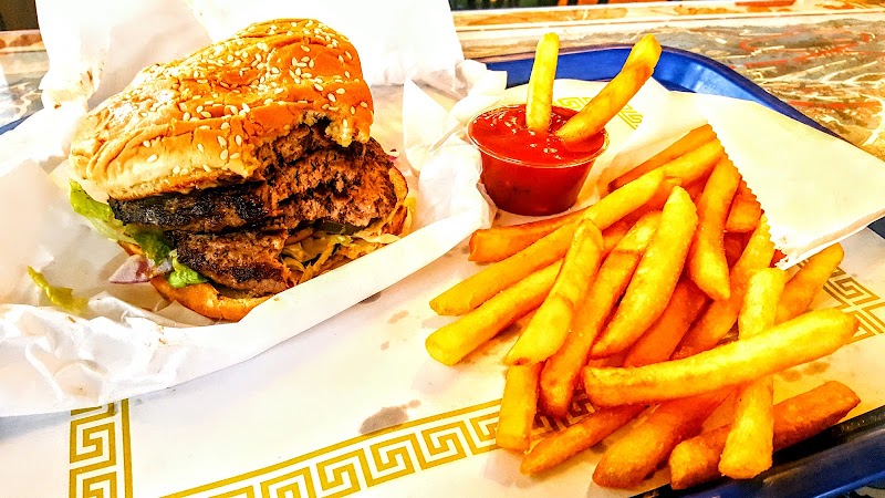 Double burger, golden fries