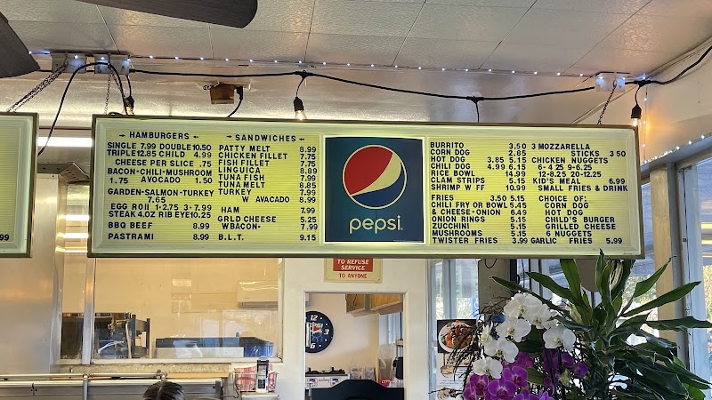 Full menu board displayed