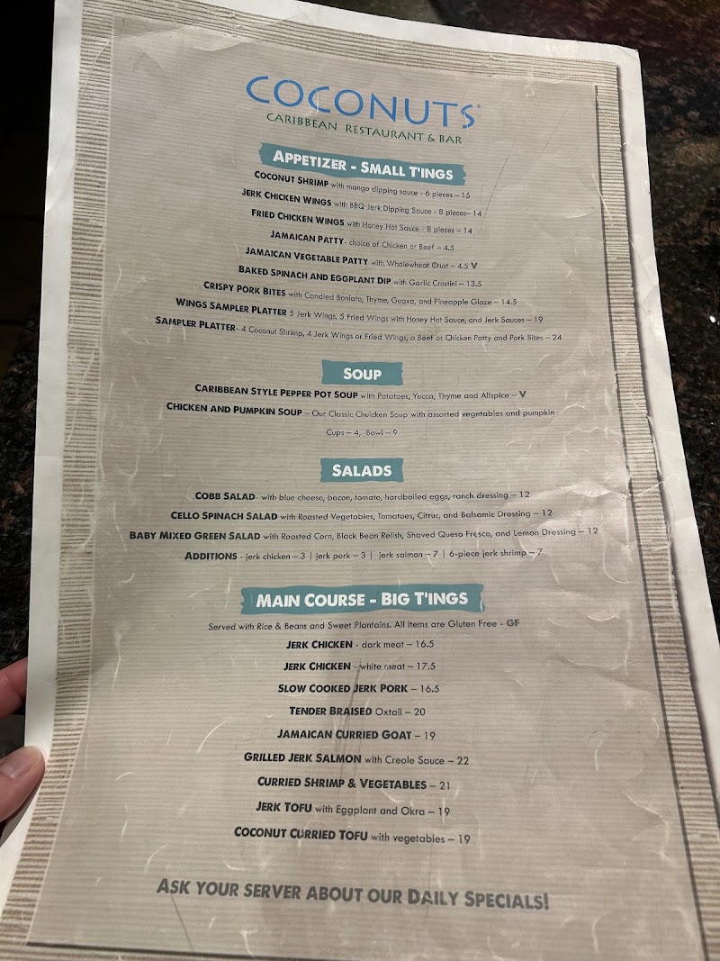 Full menu, island flavors