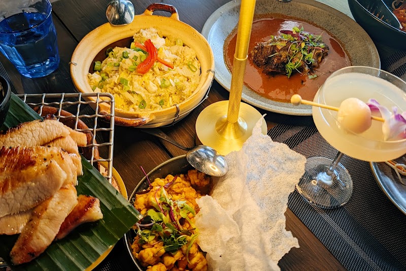 Spread of Thai dishes