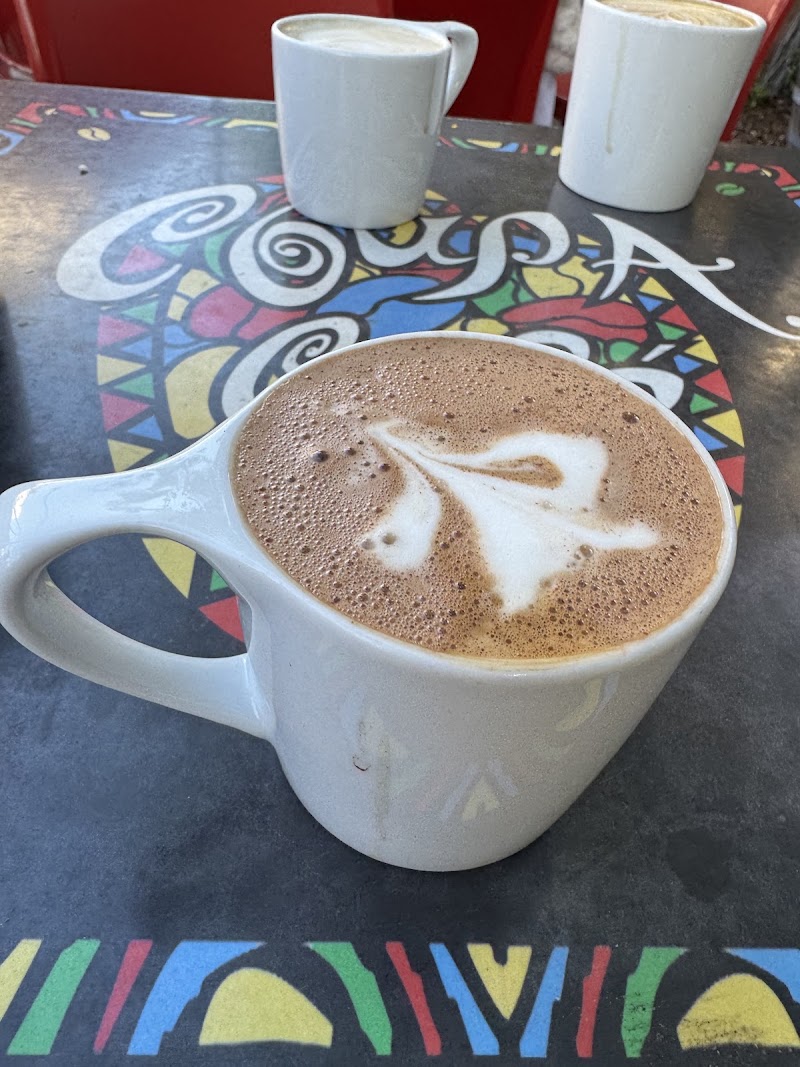 Handcrafted latte art closeup