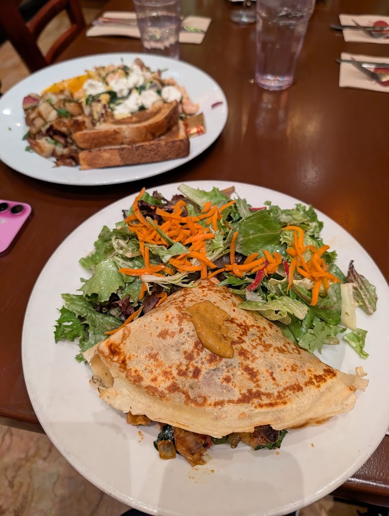 Golden crepe, fresh salad