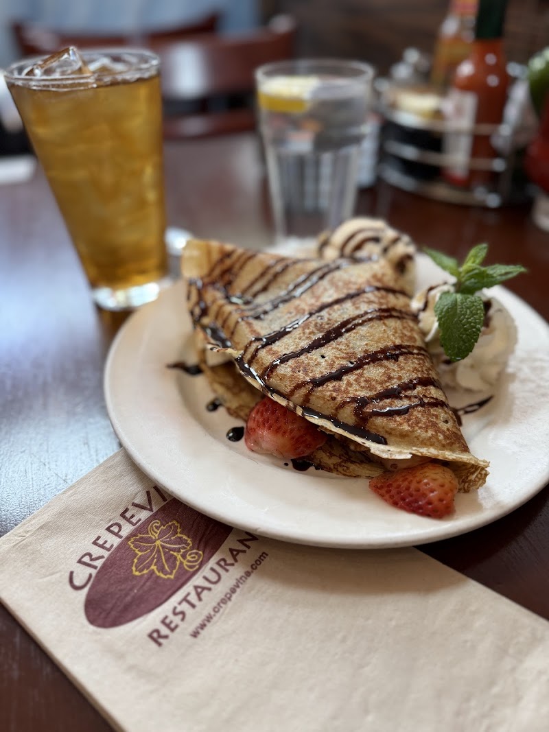 Sweet crepe, chocolate drizzle