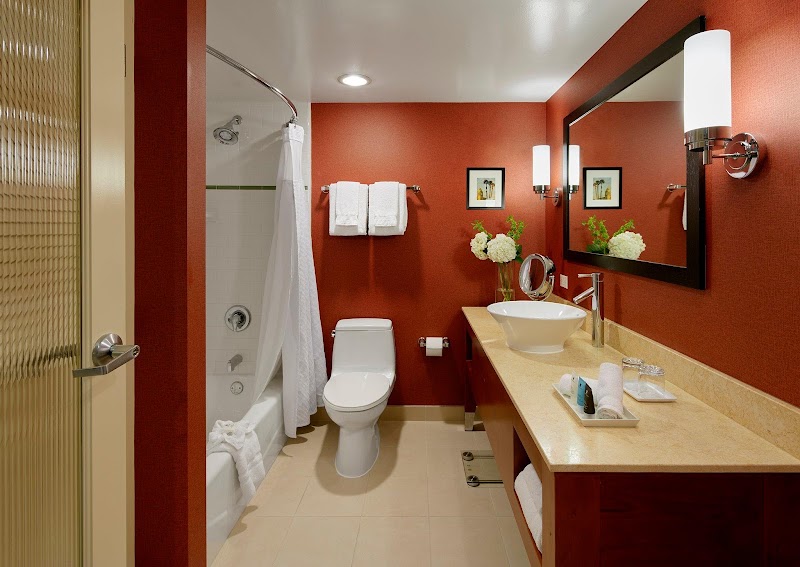 Clean, well-appointed guest bathroom