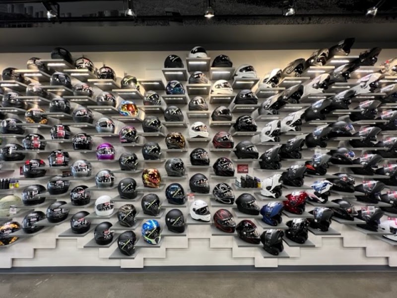 Rows of helmet choices