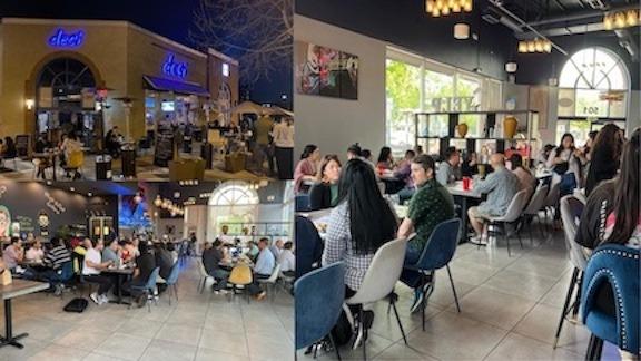 Lively dining room, full house