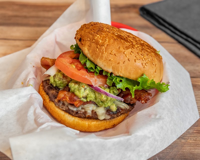 Stacked burger, fresh layers