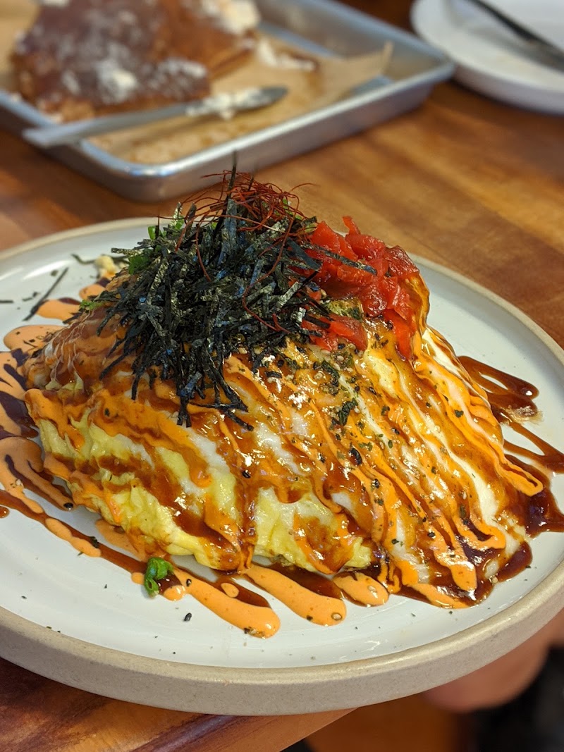 Okonomiyaki with nori and aioli