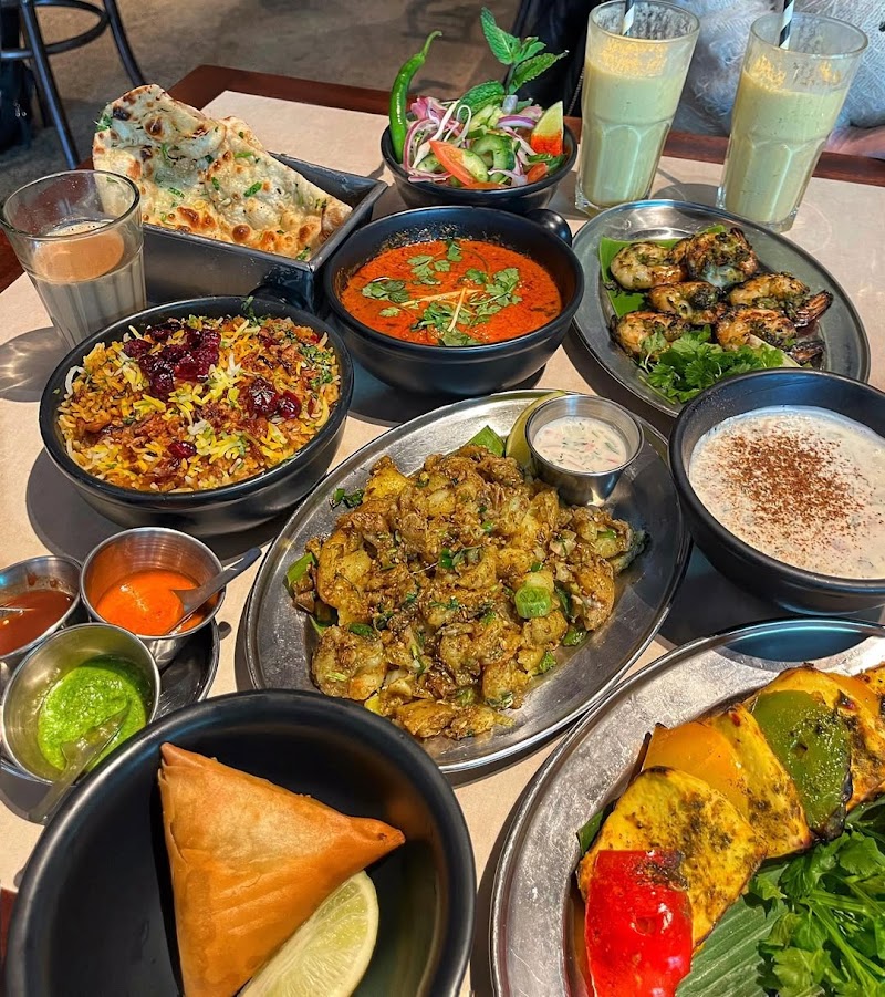 Vibrant spread of Indian dishes