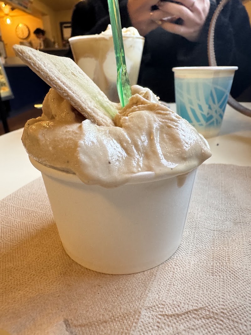 Creamy gelato piled high
