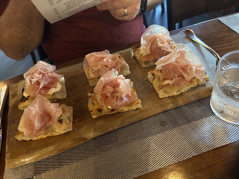 Prosciutto on focaccia board