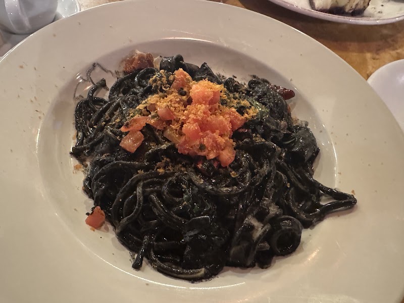 Squid ink pasta dish