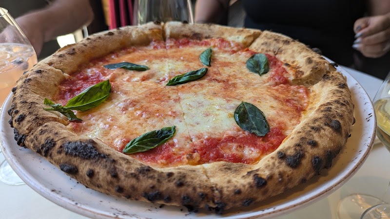 Wood-fired margherita pizza
