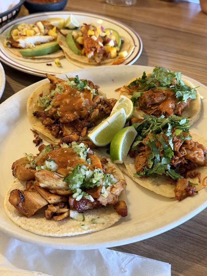 Chicken tacos, fresh toppings